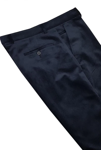 Merdan Siyah Klasik Kesim Erkek Kadife Pantolon-4863 - 5