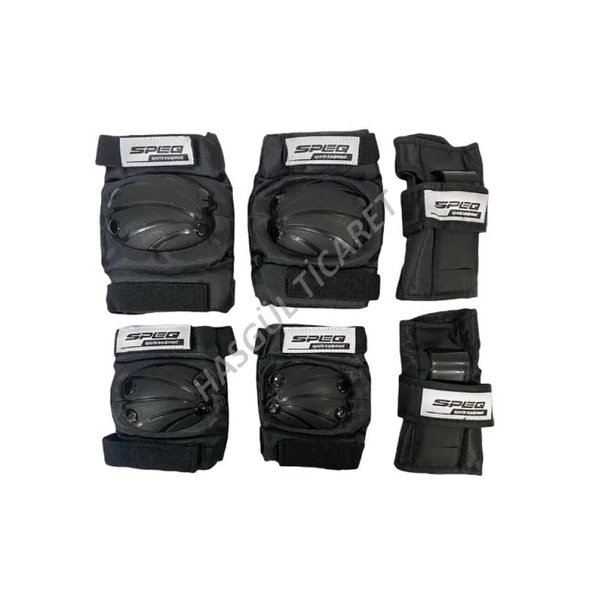 Hsgl Bisiklet Sporcu Siyah Dizlik Dirseklik Set SPEQ SP-004 Koruyucu Aksesuar Takımı - 5