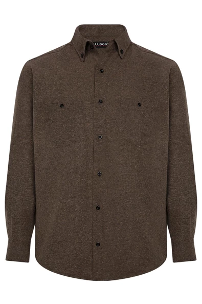 Lugon Erkek Çift Cep Kışlık Kaşmir Gömlek - Resim 3