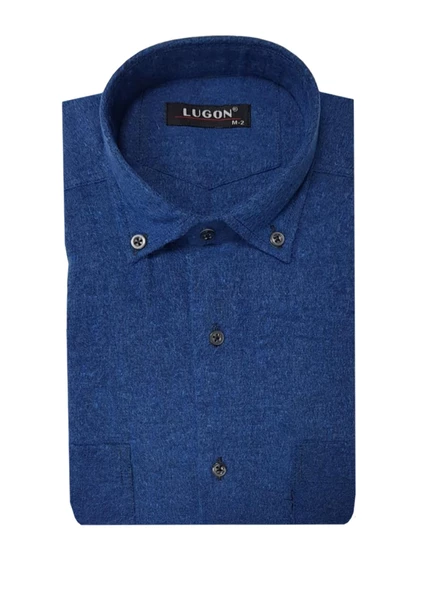 Lugon Erkek Çift Cep Kışlık Kaşmir Gömlek - Resim 9