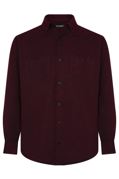 Lugon Erkek Çift Cep Kışlık Kaşmir Gömlek - Resim 6