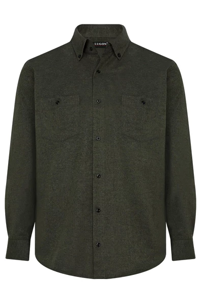 Lugon Erkek Çift Cep Kışlık Kaşmir Gömlek - Resim 8