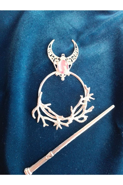 Vip Rodyum Farklı Tarz Şık Pembe Taşlı Gümüş Renk Geyşa Abiye Toka - 2