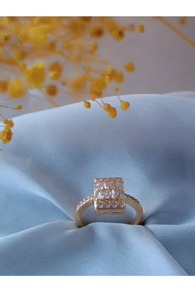 zirkon taşlı farklı ve özel tarz baget yüzük - 3