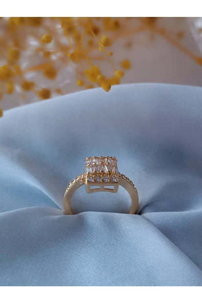 zirkon taşlı farklı ve özel tarz baget yüzük - 2