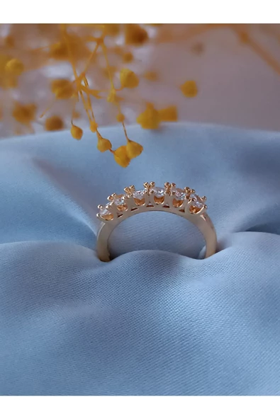 zirkon taşlı farklı ve özel tarz altı tektaş yüzük - Resim 3