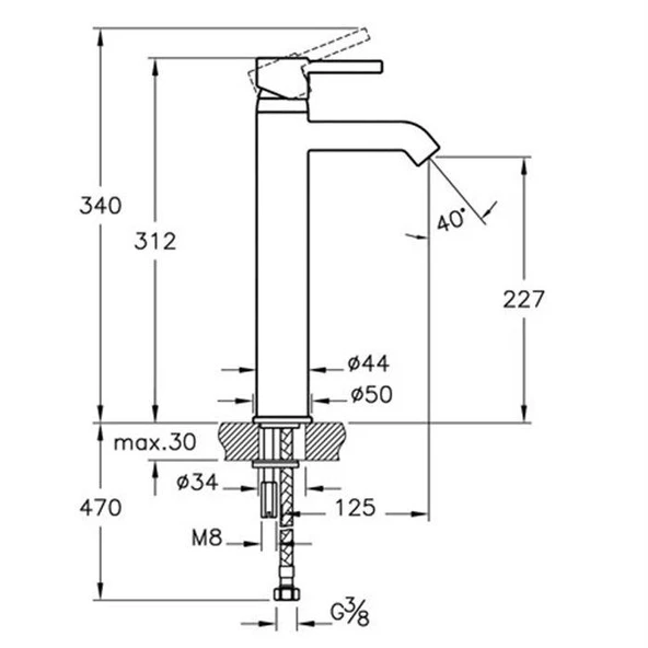 A41990-Artema Minimax S Yüksek Lavabo Bataryası - Krom - 3