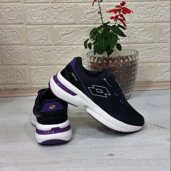 Lotto Charlıson Siyah-Mor Hafızalı İç Taban Bayan Spor Ayakkabı - Resim 6