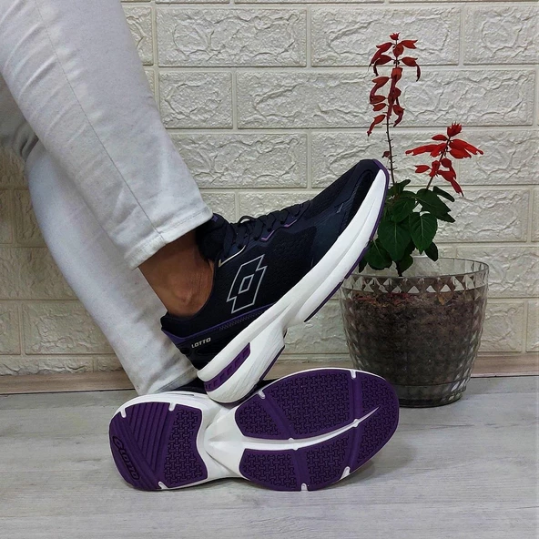 Lotto Charlıson Siyah-Mor Hafızalı İç Taban Bayan Spor Ayakkabı - Resim 2