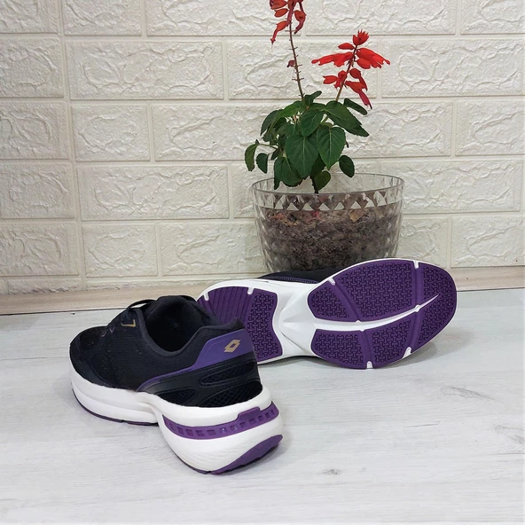 Lotto Charlıson Siyah-Mor Hafızalı İç Taban Bayan Spor Ayakkabı - Resim 7