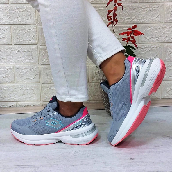 Lotto Charlıson Gri-Pembe Hafızalı İç Taban Bayan Spor Ayakkabı - Resim 5