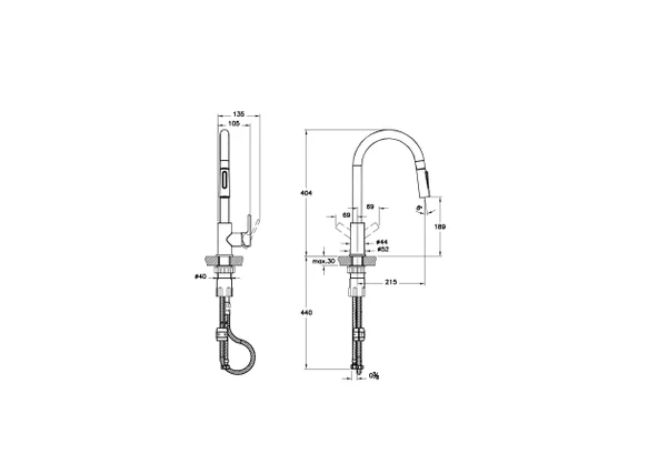 A42145-Artema Maestro Eviye Bataryası - Pull Down - Krom - 3
