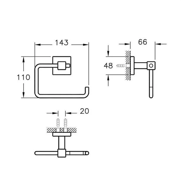 A44997-Artema Q-line Tuvalet Kağıtlığı - Kapaksız - Krom - 2