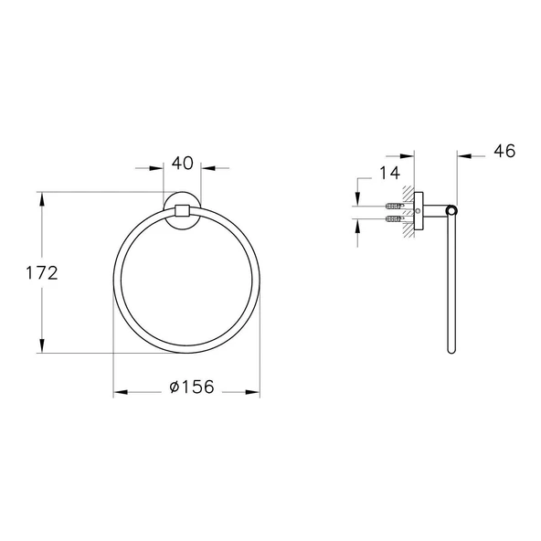 A44101-Vitra Base 200 Krom Halka Havluluk - 2