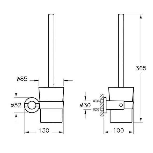 A44384-Vitra Ilia Tuvalet Fırçalığı - Krom - 3