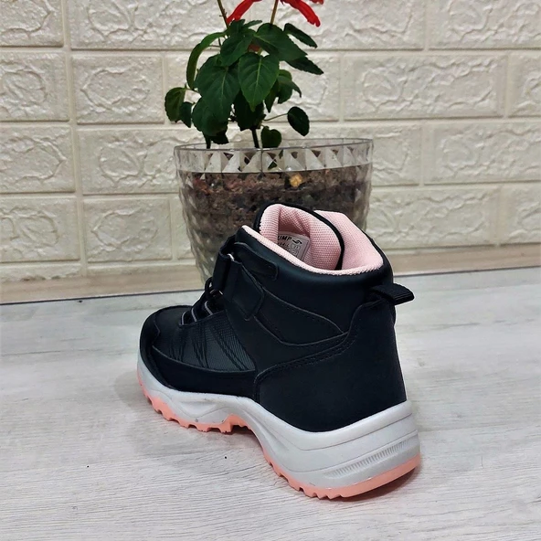 Jump 29194 Siyah-Pembe Cırtlı Fuspetli Kaymaz Kız Çocuk Bot - Resim 9