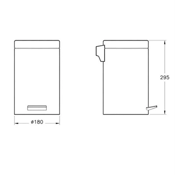 A44055-Vitra Arkitekta Çöp Kovası - 4,5 Lt - Parlak Paslanmaz Çelik - 2