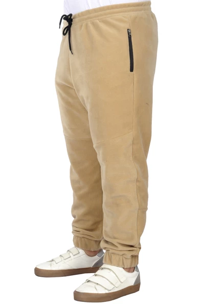 Mode XL Büyük Beden Polar Erkek Esofman Altı Fermuar cepli 22500 Bej - Resim 2