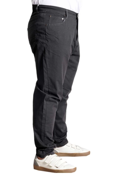 Mode XL Büyük Beden Pantolon Keten 5Cep Milano Classic 20902 Antrasit - Resim 3