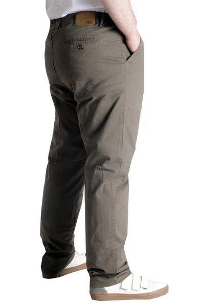 Mode XL Büyük Beden Keten Pantolon Yan Cep 20984 Sütlü Kahve - 3