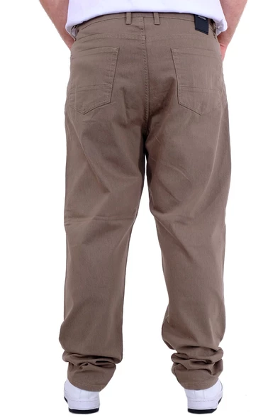 Mode XL Büyük Beden Erkek Gabardin Pantolon 5 Cep Doğa Classic 22920 Bej - Resim 8