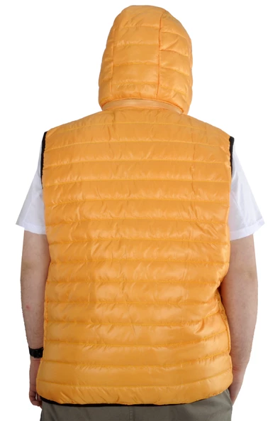 Mode XL Büyük Beden Yelek Kapitone Kapşonlu 22600 Sarı - 3