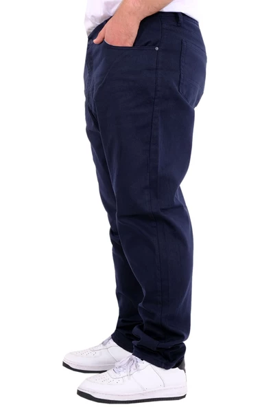 Mode XL Büyük Beden Erkek Gabardin Pantolon 5 Cep Doğa Classic 22920 Lacivert - Resim 6