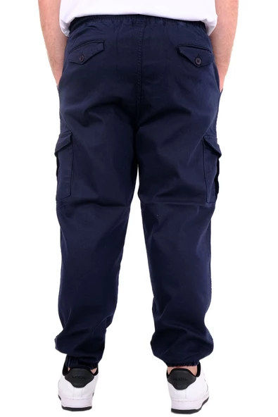 Mode XL Büyük Beden Erkek Gabardin Kargo Jogger Pantolon  Doğa 21927 Lacivert - 7