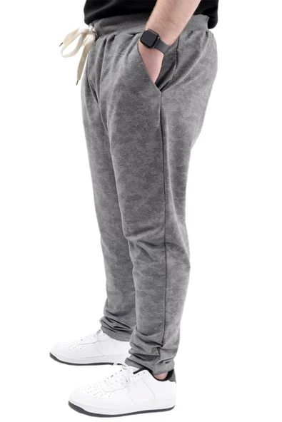 Mode XL Büyük Beden Eşofman Altı Dar Paça Point Designed 20514 Grimelanj - Resim 3