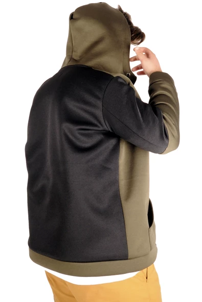 Mode XL Erkek Sweatshirt Waterproof Softshell Zippered 21084 Haki - 5