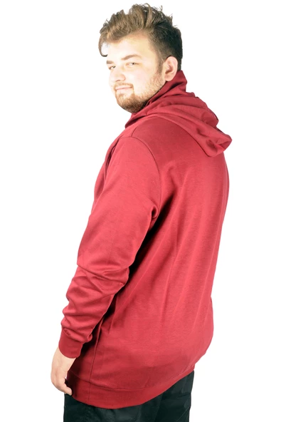 Mode XL Büyük Beden Erkek Sweatshirt Arm Mask 21505 Bordo - 5