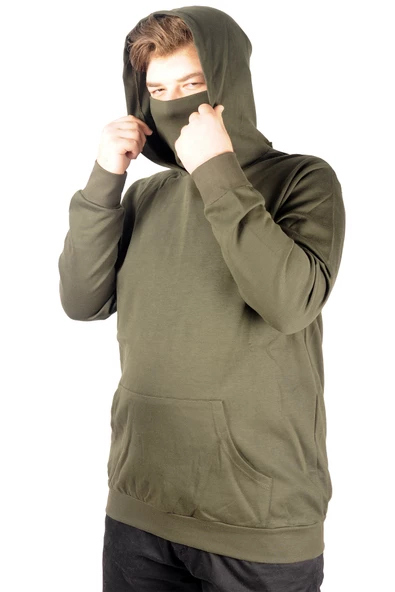Mode XL Büyük Beden Erkek Sweatshirt Arm Mask 21505 Haki ürün görseli 1