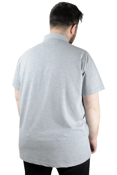 Mode XL Erkek T shirt Polo New York Throwback 22302 Gri Melanj - 3