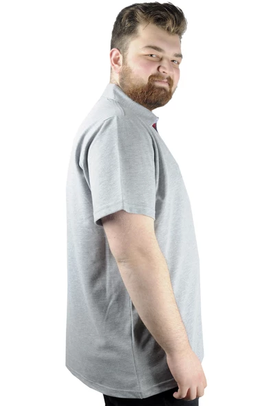 Mode XL Erkek T shirt Polo New York Throwback 22302 Gri Melanj - 2