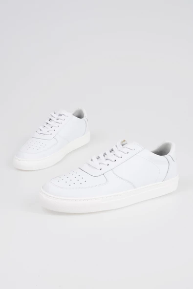 Hakiki Deri Erkek Bağcıklı Sneaker Dikiş Detaylı Spor Ayakkabı - 3