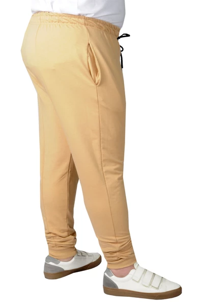 Mode XL Büyük Beden Eşofman Altı Parçalı MD 22014 Bej - Resim 2