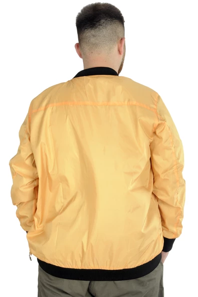Mode XL Büyük Beden Erkek Kolej Mont Jesica 22611 Sarı - 4