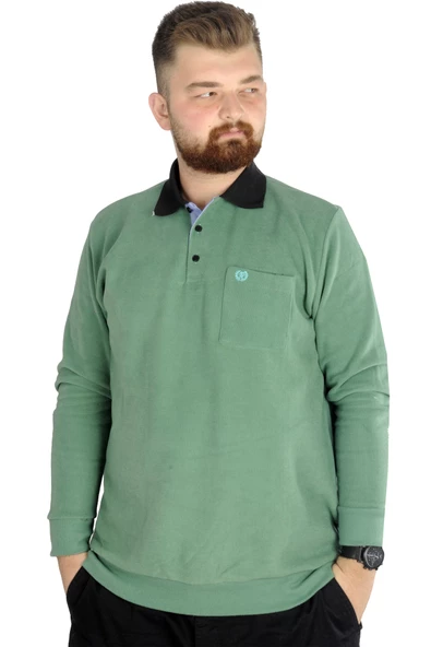 Mode XL Erkek Sweat Polo Cepli Selanik Basic 20441 Çağla ürün görseli 1