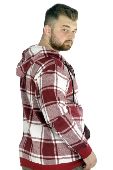 Mode XL Erkek Oduncu Kapsonlu Sweat Pocket 21574 Mürdüm - 3