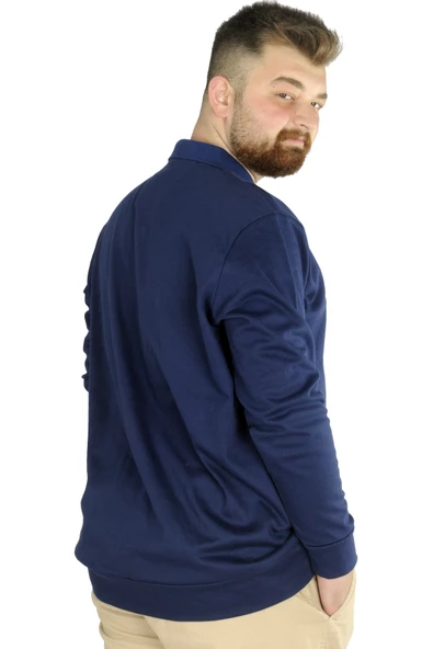 Mode XL Erkek Uzun Kol Polo Cepli İnterlok M 22460 İndigo - 3