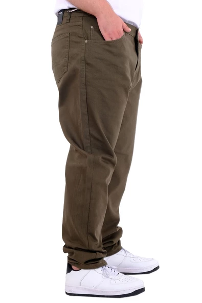 Mode XL Büyük Beden Erkek Gabardin Pantolon 5 Cep Doğa Classic 22920 Haki - 5