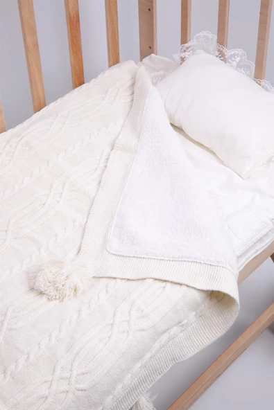 Babyhola Organik %100 Triko Velsoft Bebek Battaniye Yenidoğan Hastane Çıkışı 3-18 ay 4044 - 4