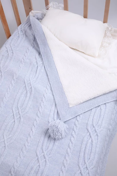 Babyhola Organik %100 Triko Velsoft Bebek Battaniye Yenidoğan Hastane Çıkışı 3-18 ay 4044 - 8