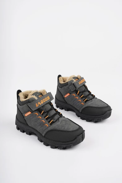 Muggo BOB Garantili Bağcıklı Cırtlı İçi Kürklü Unisex Çocuk Outdoor Kışlık Bot - 4