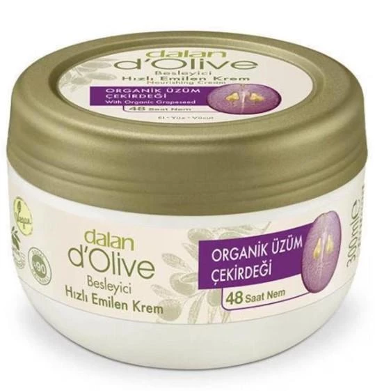 Dalan D'Olive Kavanoz Krem 150ml Organik Üzüm Çekirdeği