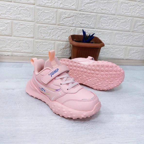 Jump 29601 Açık Pembe Cırtlı Fuspetli Ortapedik Kız Çocuk Spor Ayakkabı - Resim 3