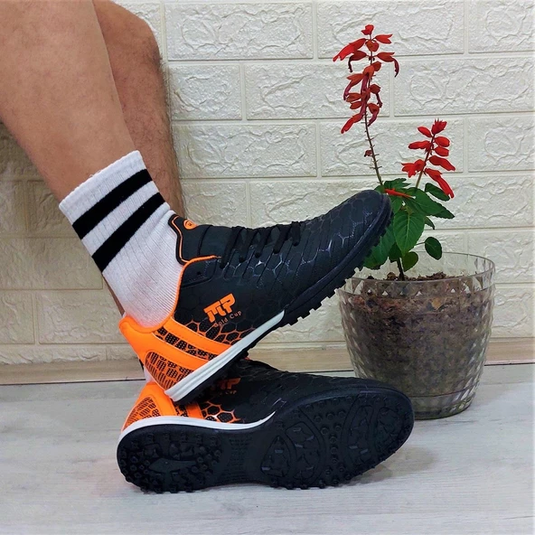 M.P 1356 Siyah-Turuncu Halısaha Futbol Ayakkabısı - 2