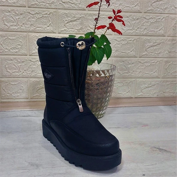 Lee Cooper 31190 Siyah Kaymaz İçi Kürklü Önden Fermuarlı Kar Botu - 7