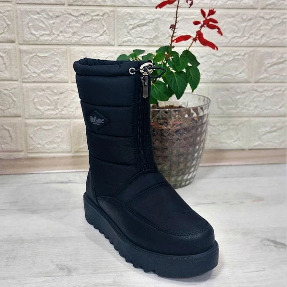 Lee Cooper 31190 Siyah Kaymaz İçi Kürklü Önden Fermuarlı Kar Botu - 8