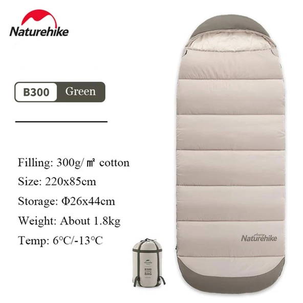 Naturehike Feeder B180 Cotton Uyku Tulumu -8°C  Moss Green Right - 2